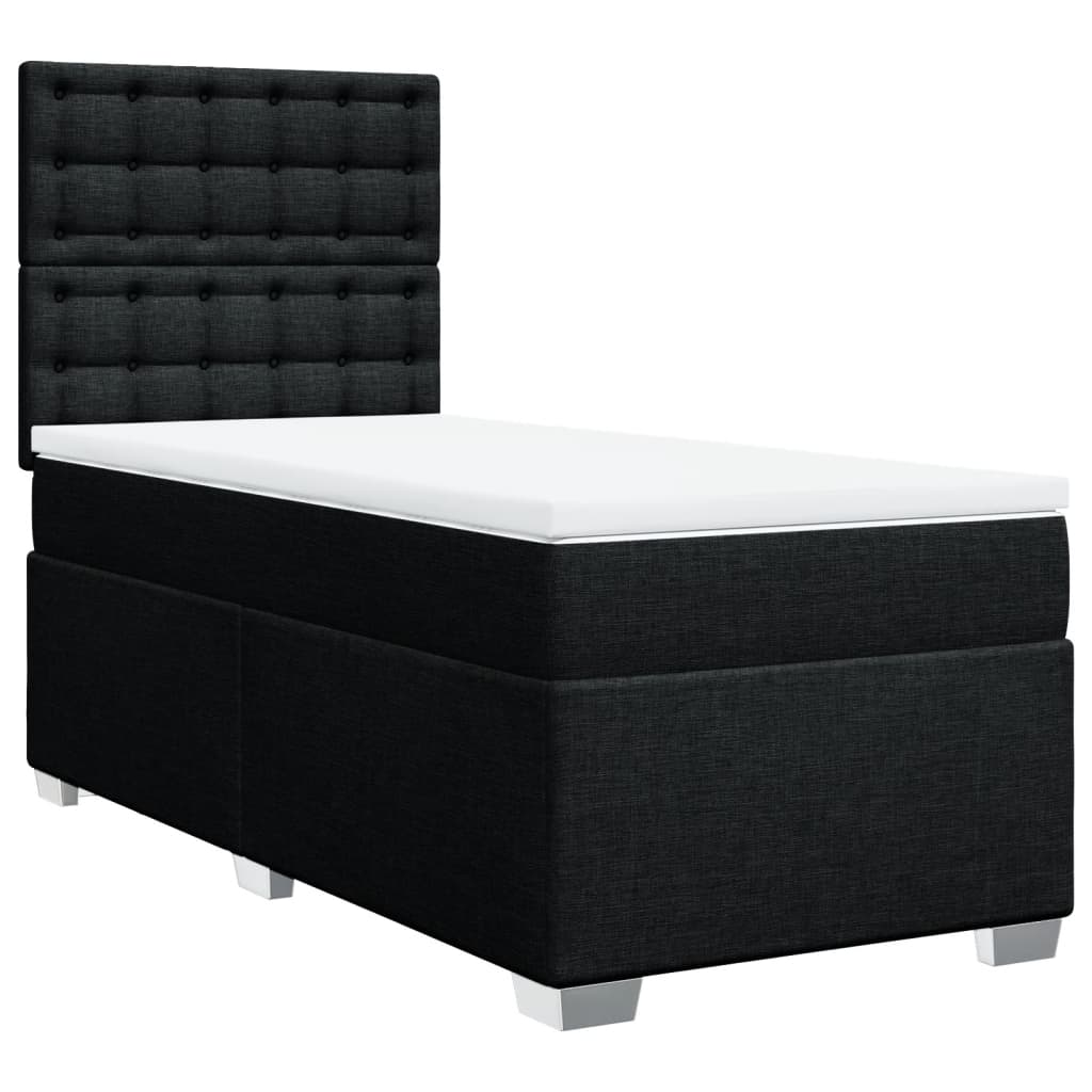 kontinentalseng med madras 90x200 cm stof sort