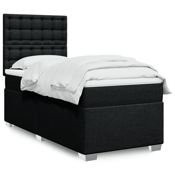 kontinentalseng med madras 90x200 cm stof sort