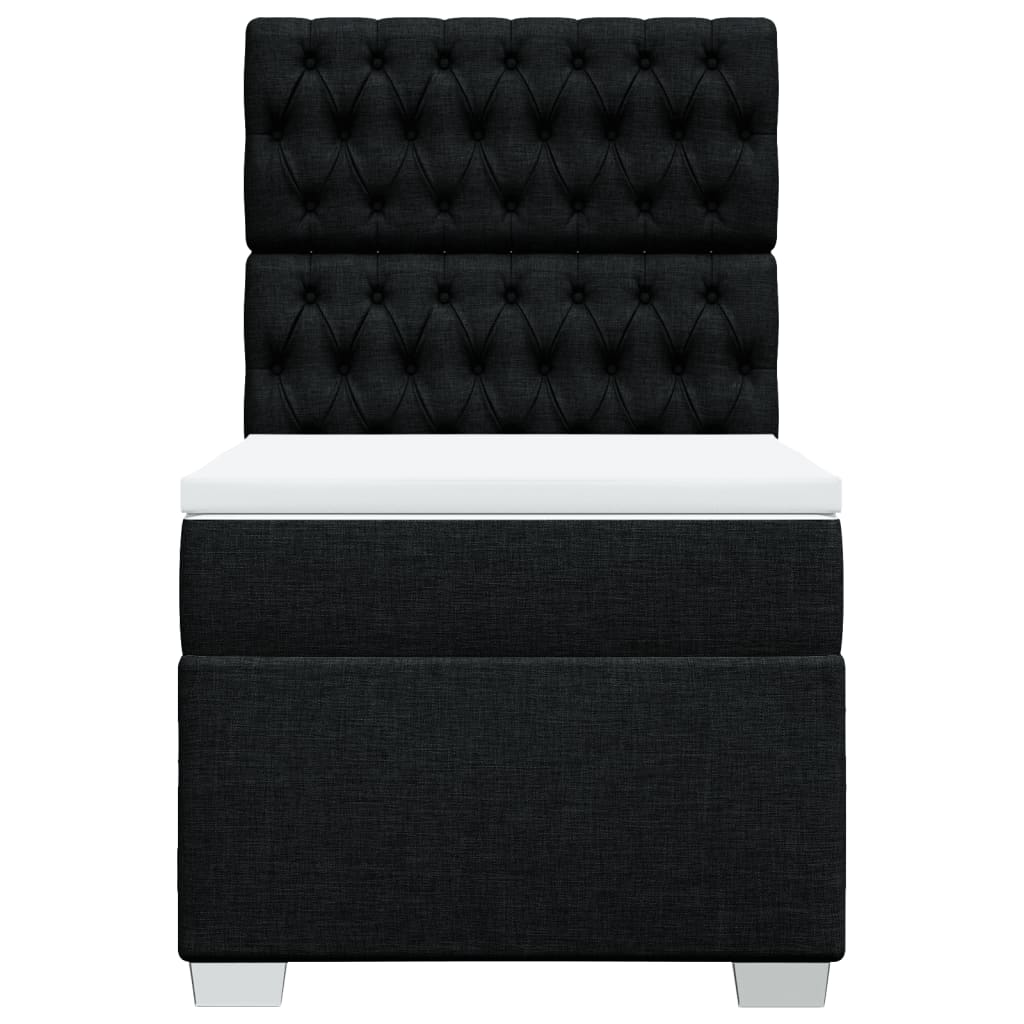 kontinentalseng med madras 100x200 cm stof sort