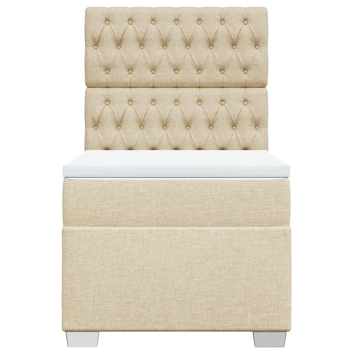 kontinentalseng med madras 100x200 cm stof cremefarvet
