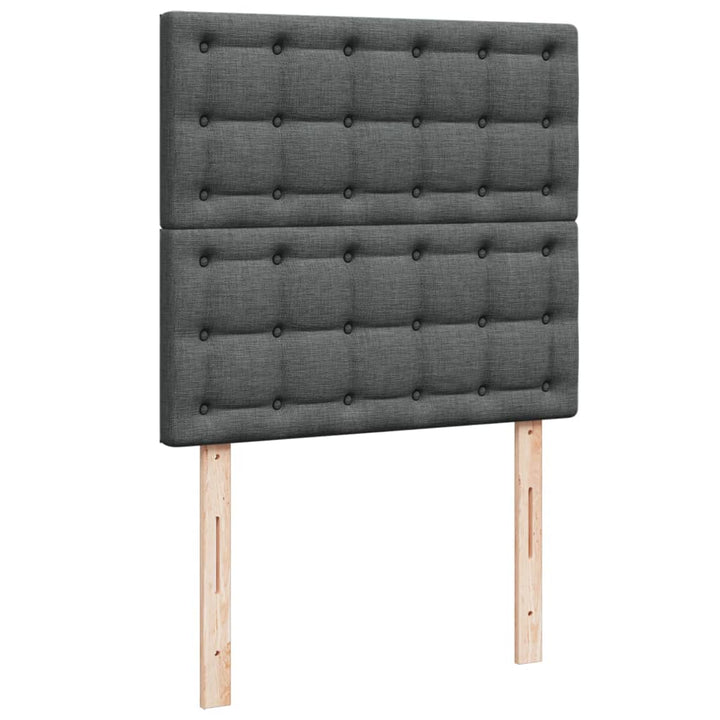 kontinentalseng med madras 100x200 cm stof mørkegrå
