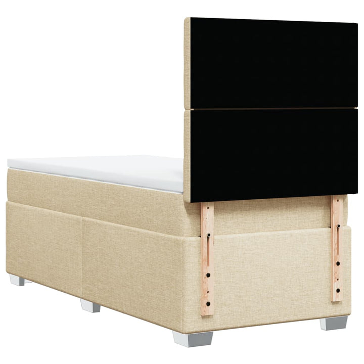 kontinentalseng med madras 100x200 cm stof cremefarvet