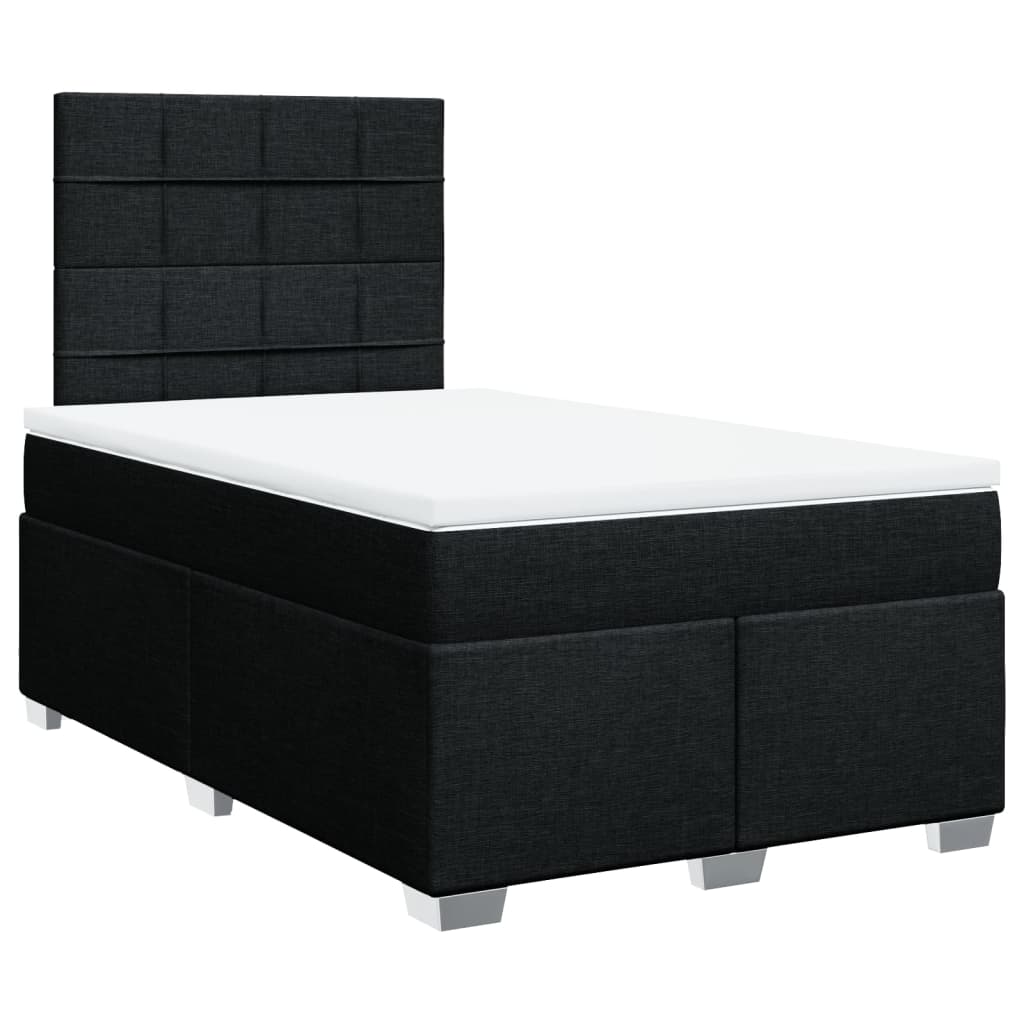 kontinentalseng med madras 120x190 cm stof sort
