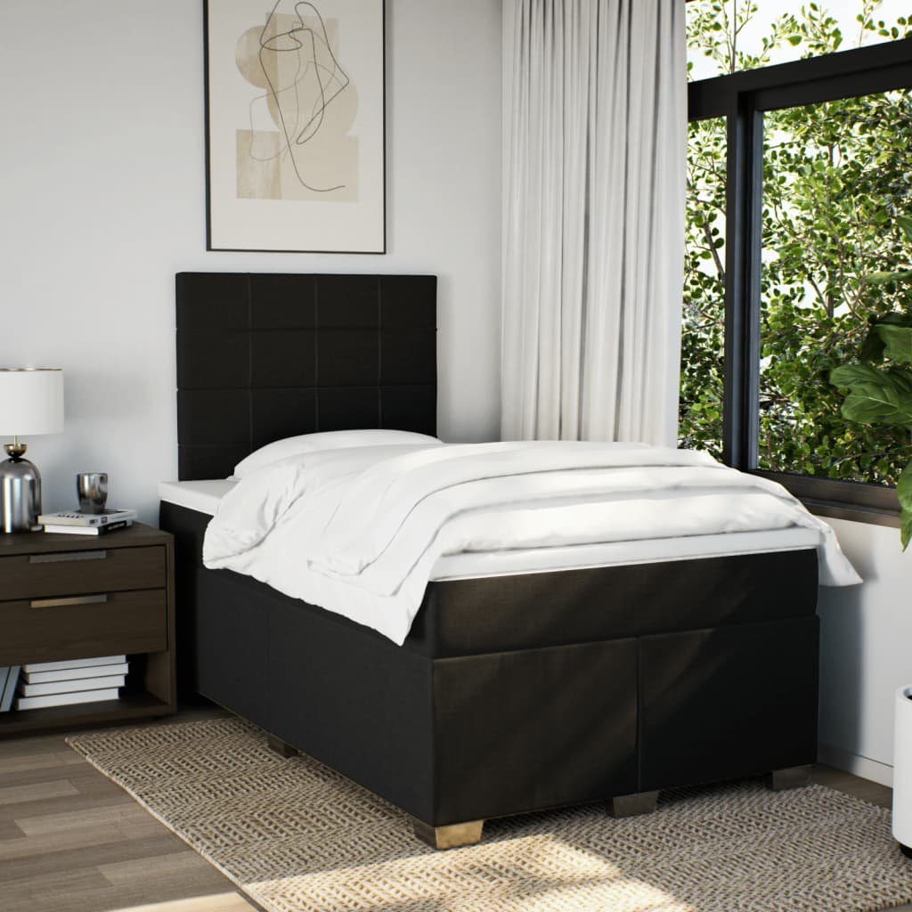 kontinentalseng med madras 120x190 cm stof sort