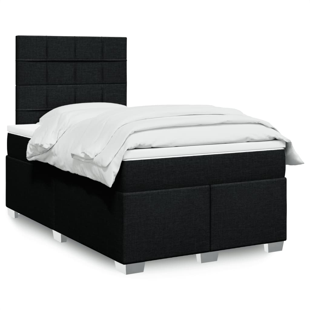 kontinentalseng med madras 120x190 cm stof sort