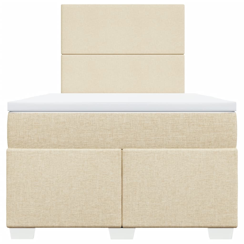 kontinentalseng med madras 120x200 cm stof cremefarvet