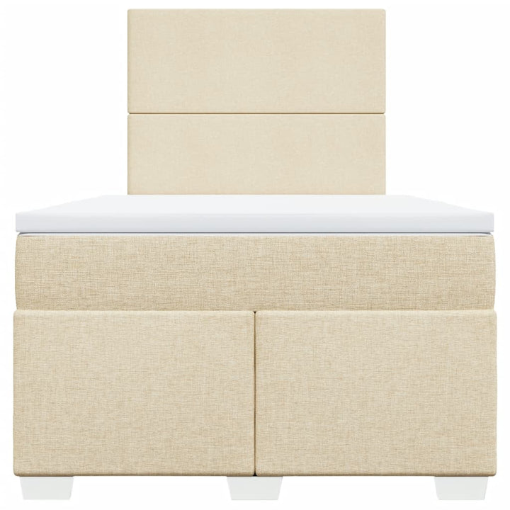 kontinentalseng med madras 120x200 cm stof cremefarvet