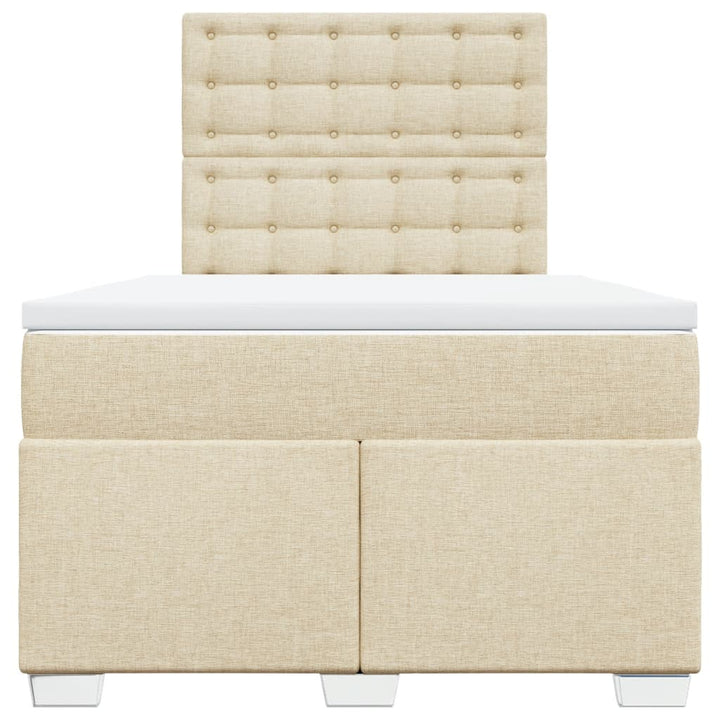 kontinentalseng med madras 120x200 cm stof cremefarvet