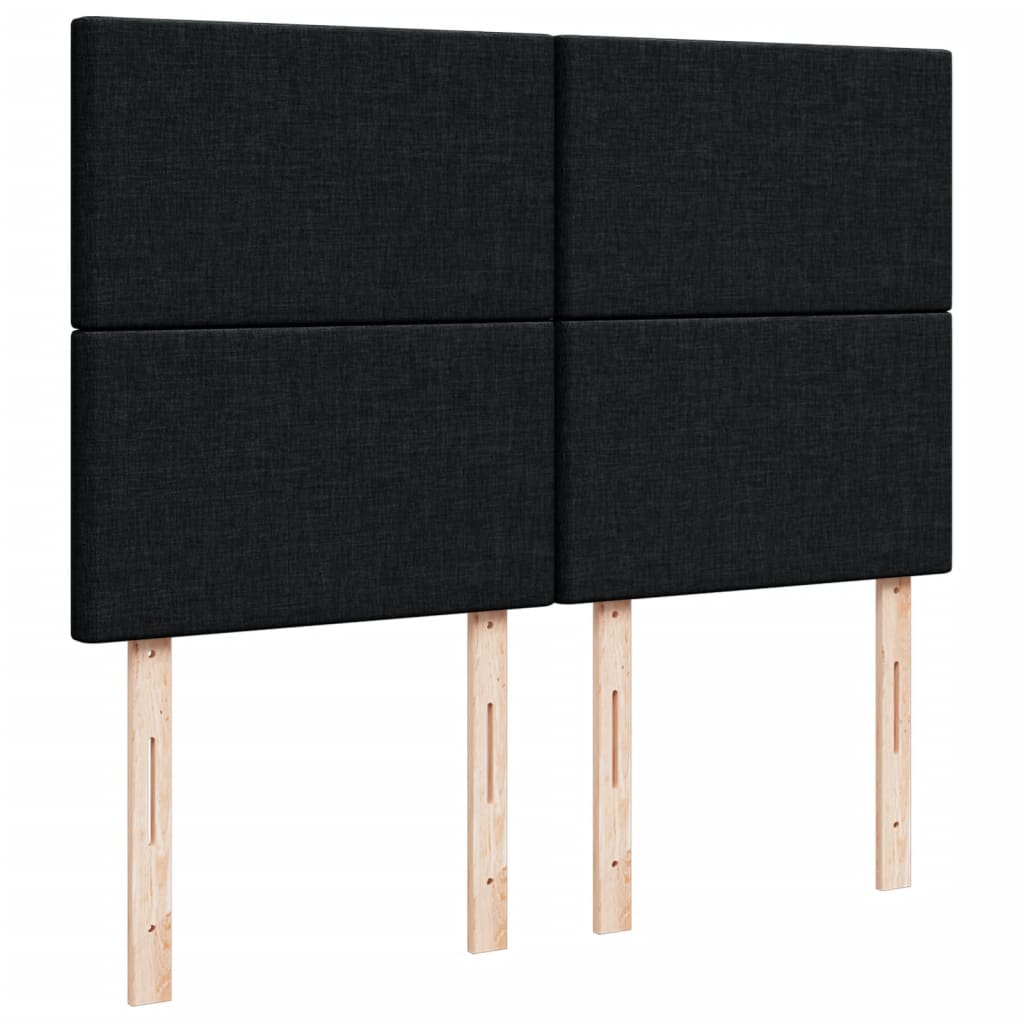 kontinentalseng med madras 140x190 cm stof sort