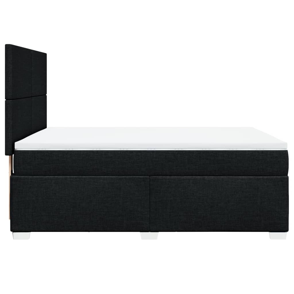 kontinentalseng med madras 140x190 cm stof sort