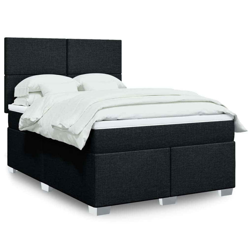 kontinentalseng med madras 140x190 cm stof sort