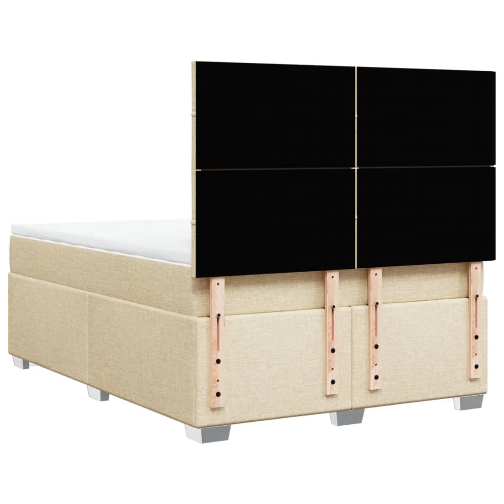 kontinentalseng med madras 140x190 cm stof cremefarvet