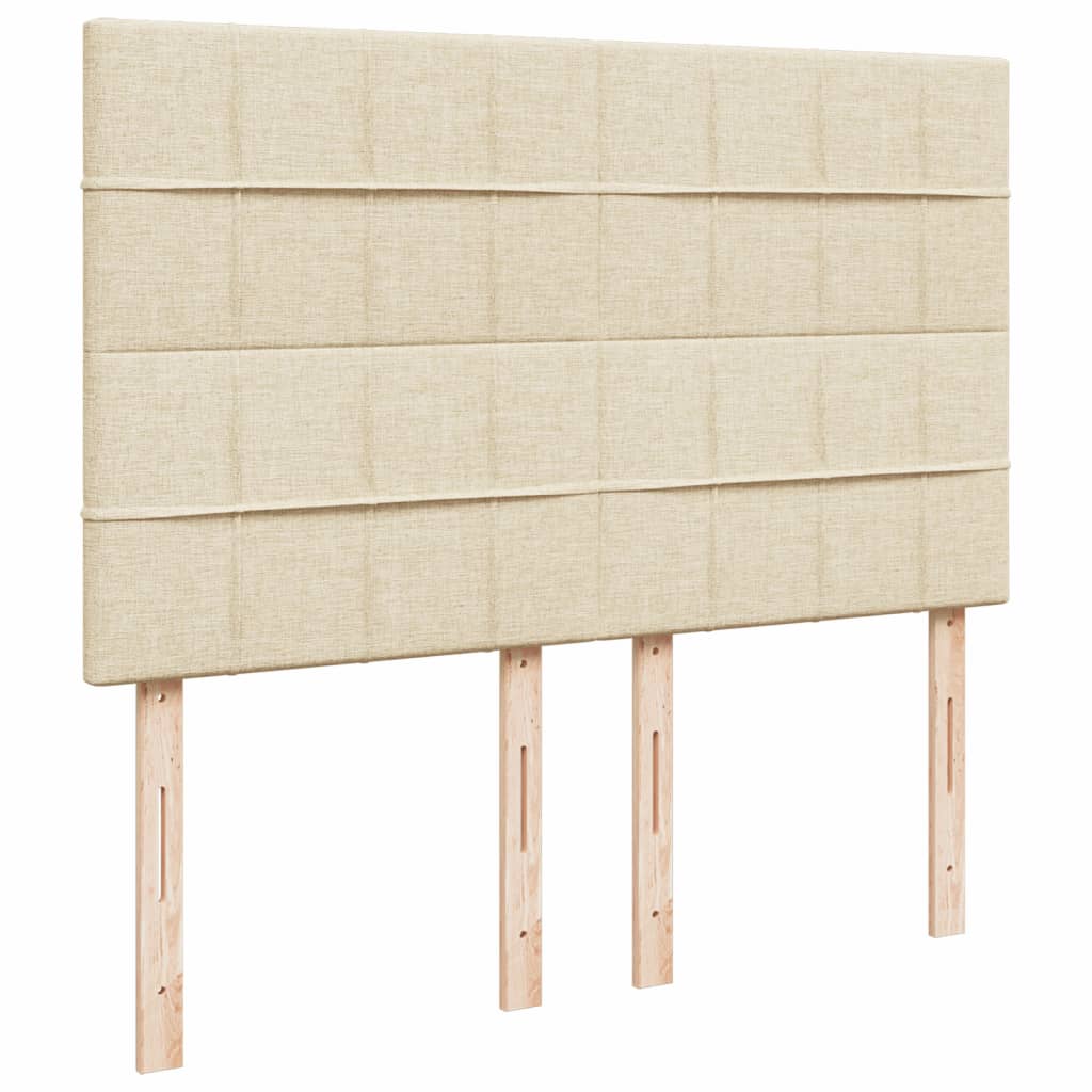 kontinentalseng med madras 140x190 cm stof cremefarvet