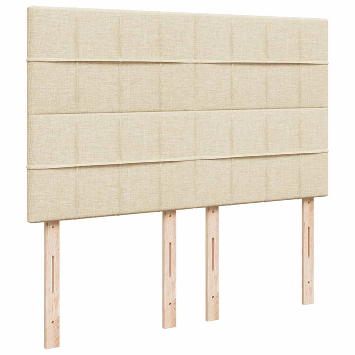kontinentalseng med madras 140x190 cm stof cremefarvet