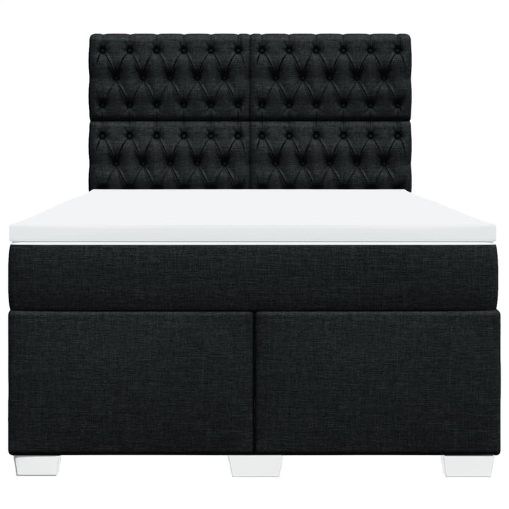 kontinentalseng med madras 140x190 cm stof sort