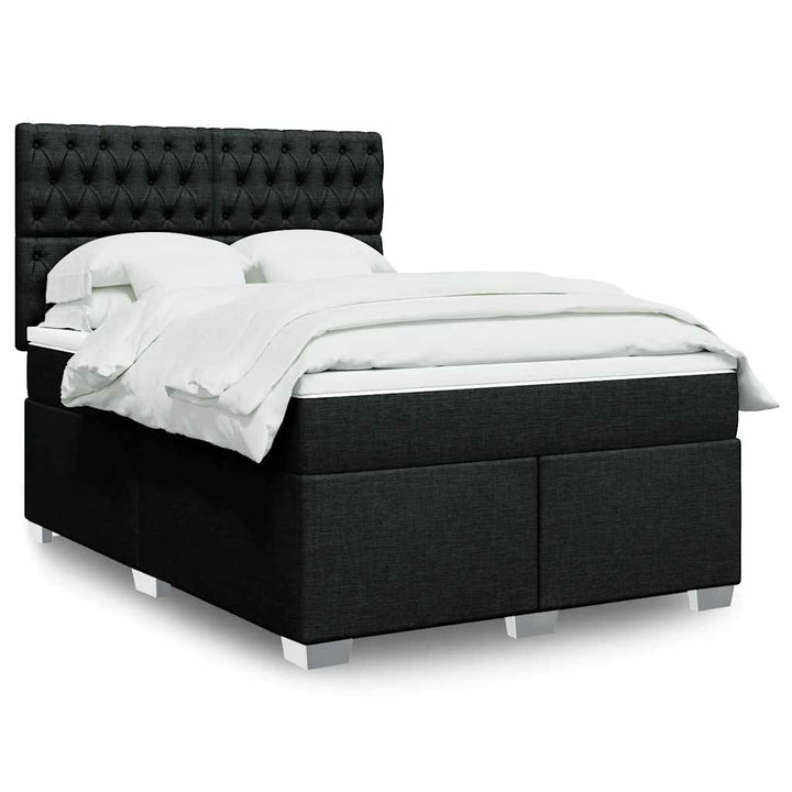 kontinentalseng med madras 140x190 cm stof sort