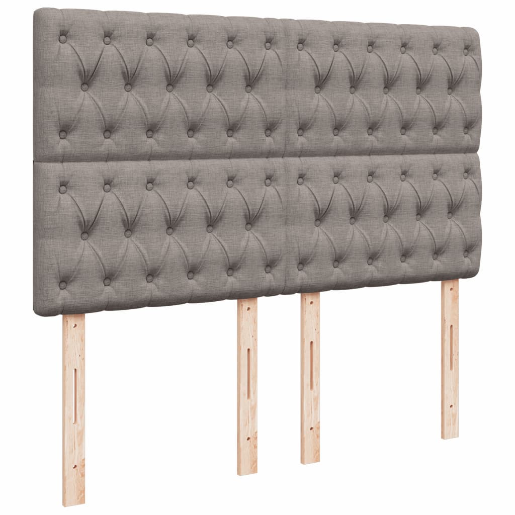 kontinentalseng med madras 140x190 cm stof gråbrun