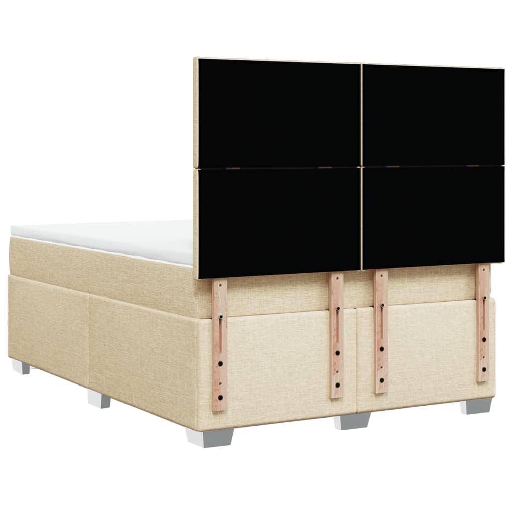 kontinentalseng med madras 140x200 cm stof cremefarvet