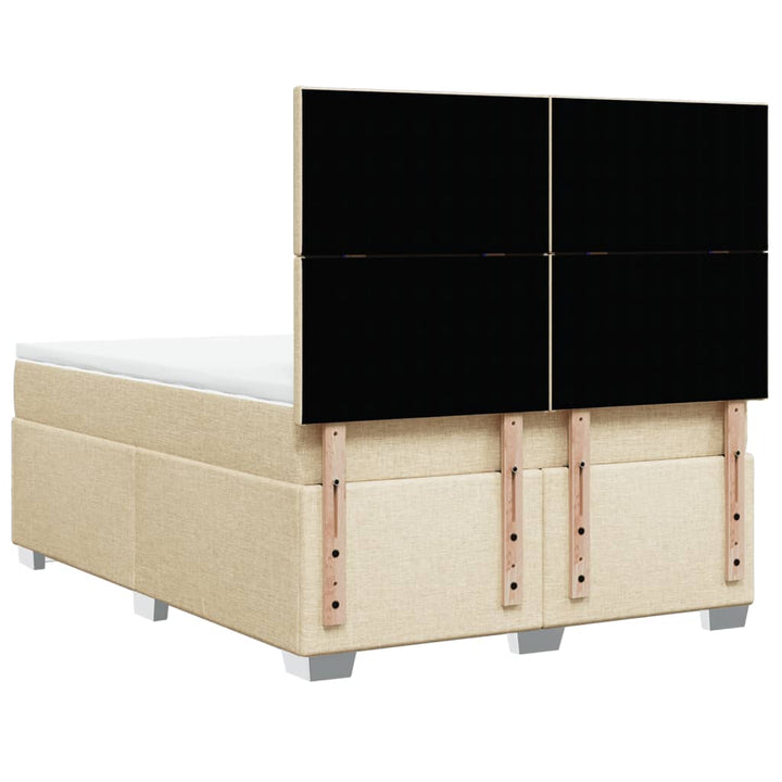 kontinentalseng med madras 140x200 cm stof cremefarvet