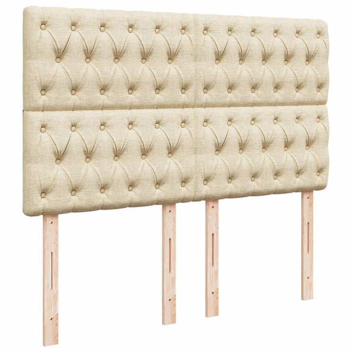 kontinentalseng med madras 140x200 cm stof cremefarvet