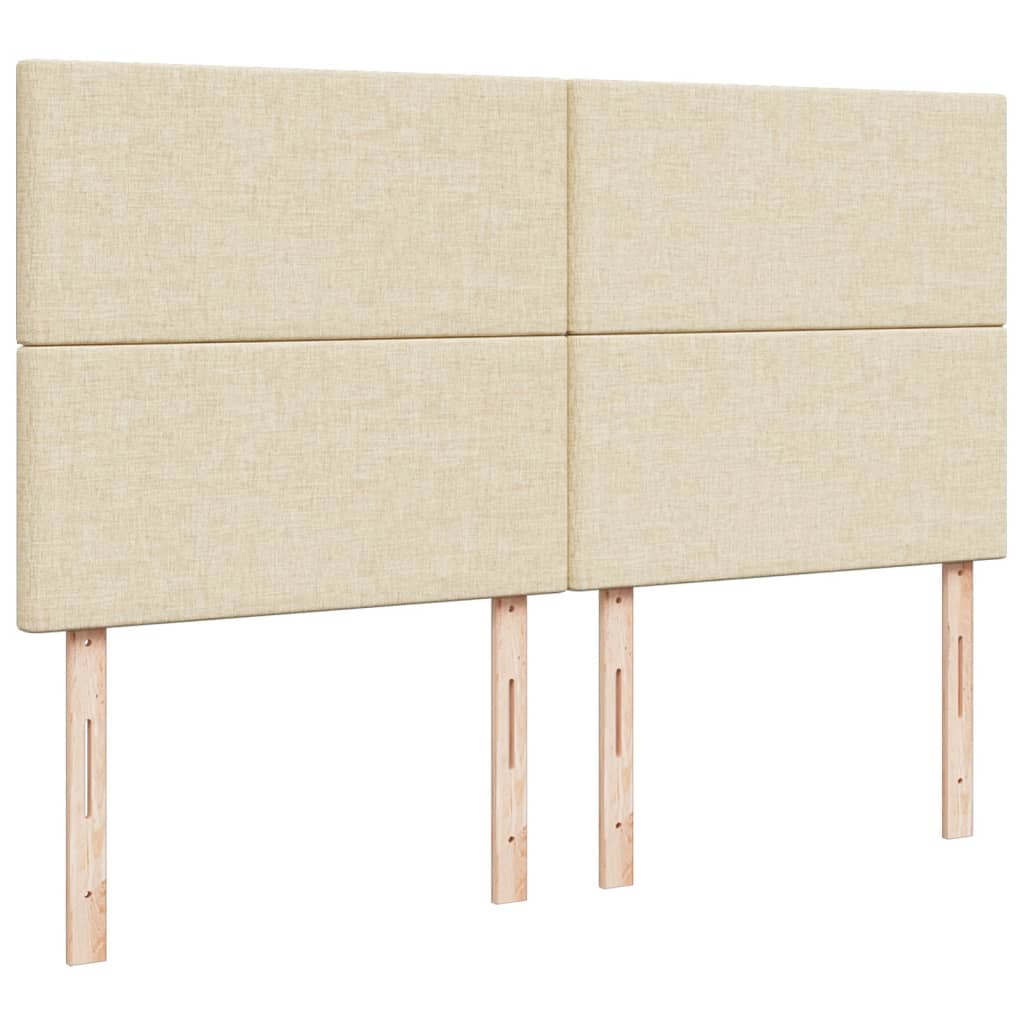 kontinentalseng med madras 180x200 cm stof cremefarvet