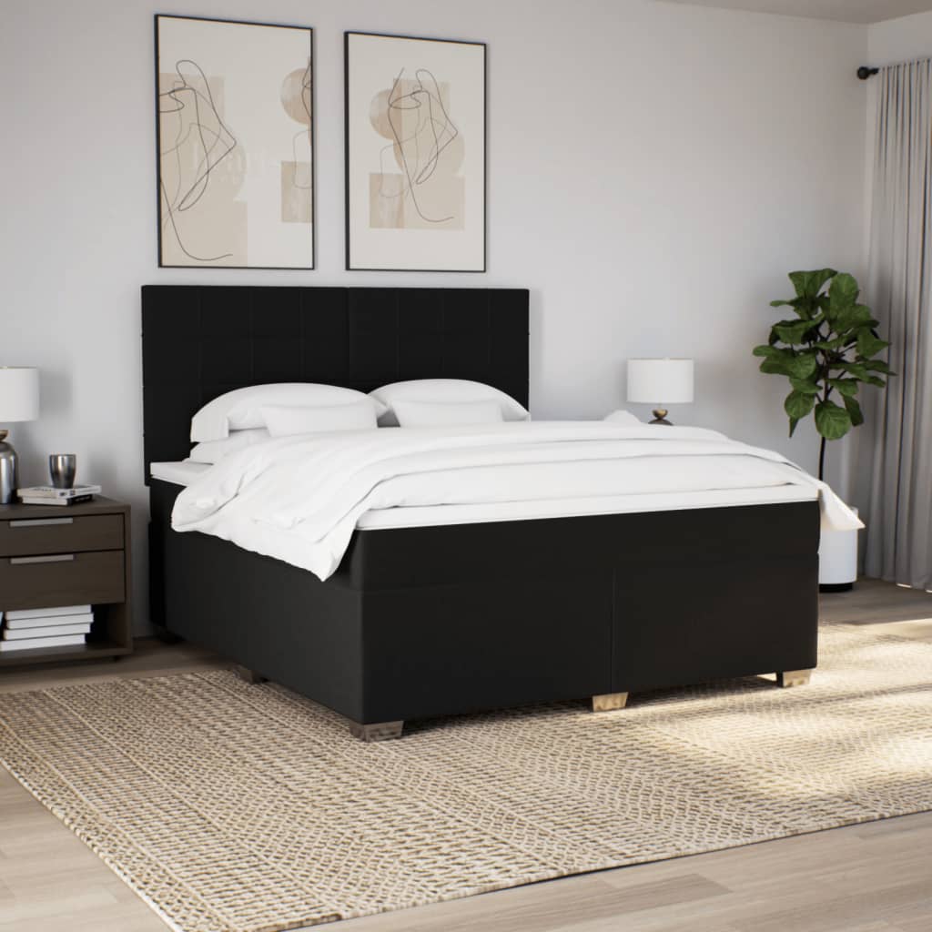 kontinentalseng med madras 180x200 cm stof sort