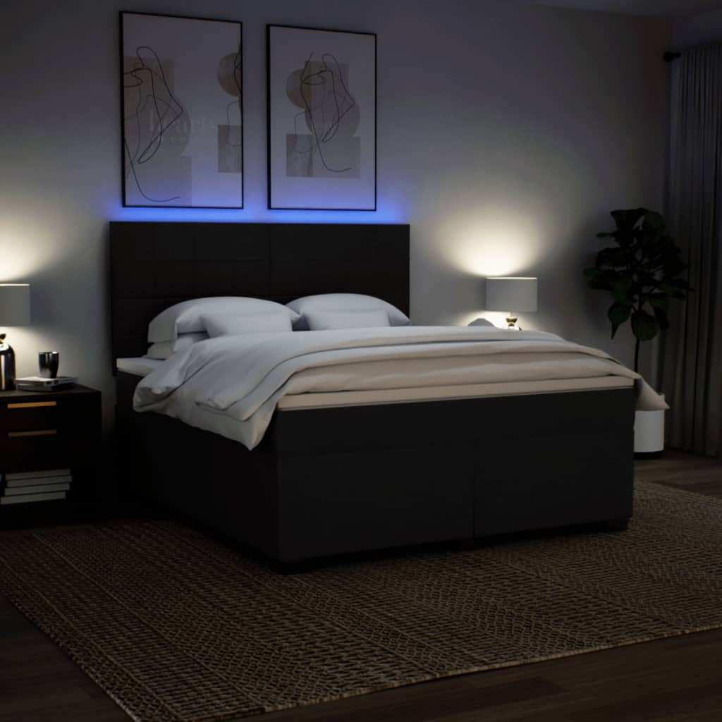 kontinentalseng med madras 180x200 cm stof sort