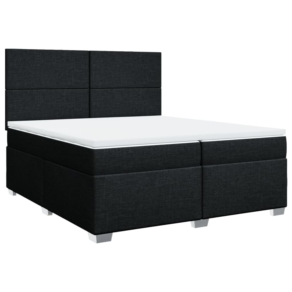 kontinentalseng med madras 200x200 cm stof sort