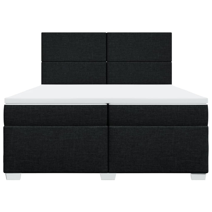 kontinentalseng med madras 200x200 cm stof sort