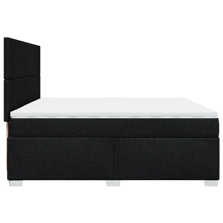 kontinentalseng med madras 200x200 cm stof sort