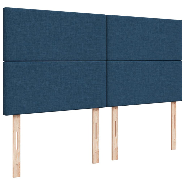 kontinentalseng med madras 200x200 cm stof blå