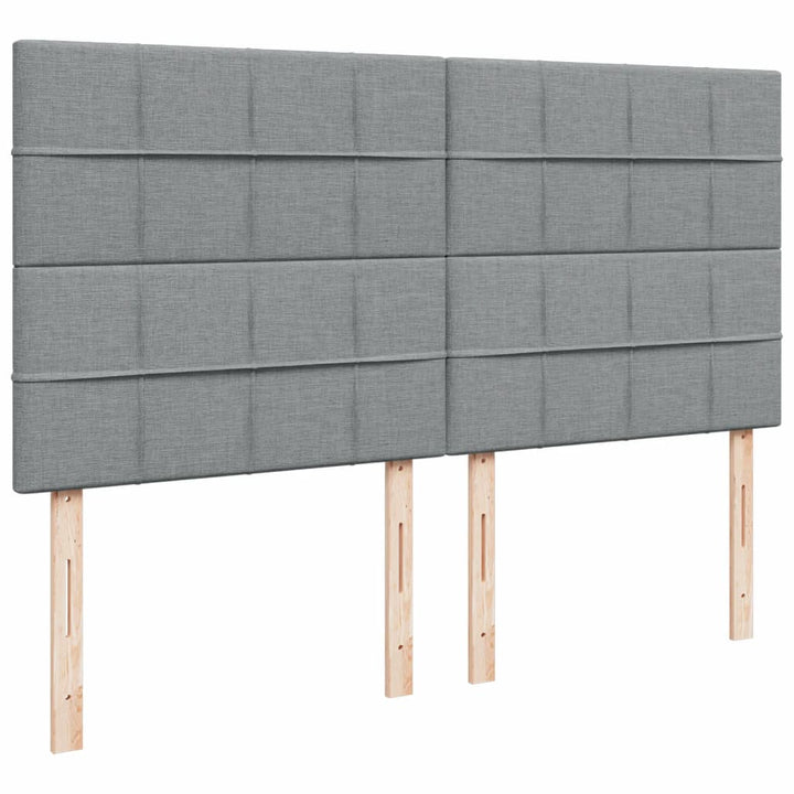 kontinentalseng med madras 200x200 cm stof lysegrå
