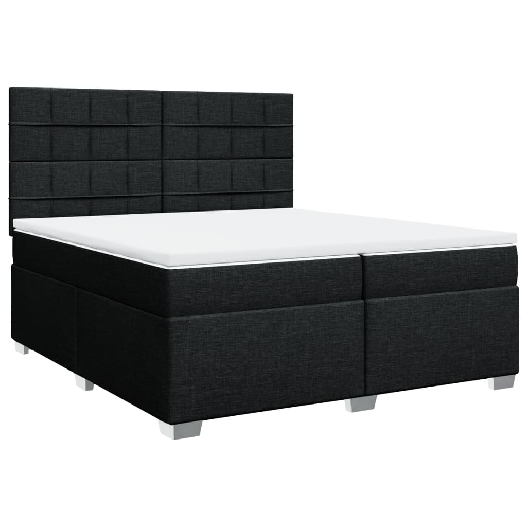 kontinentalseng med madras 200x200 cm stof sort