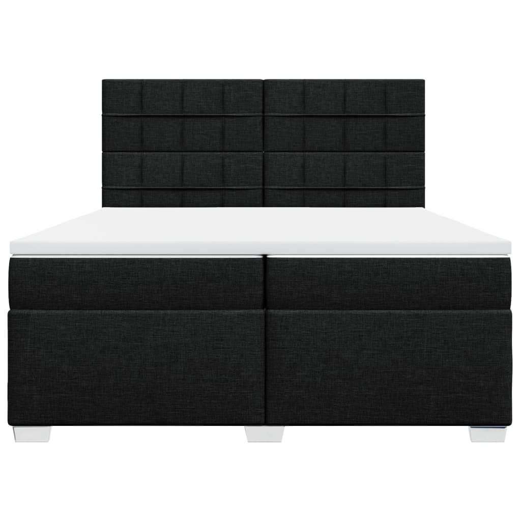 kontinentalseng med madras 200x200 cm stof sort