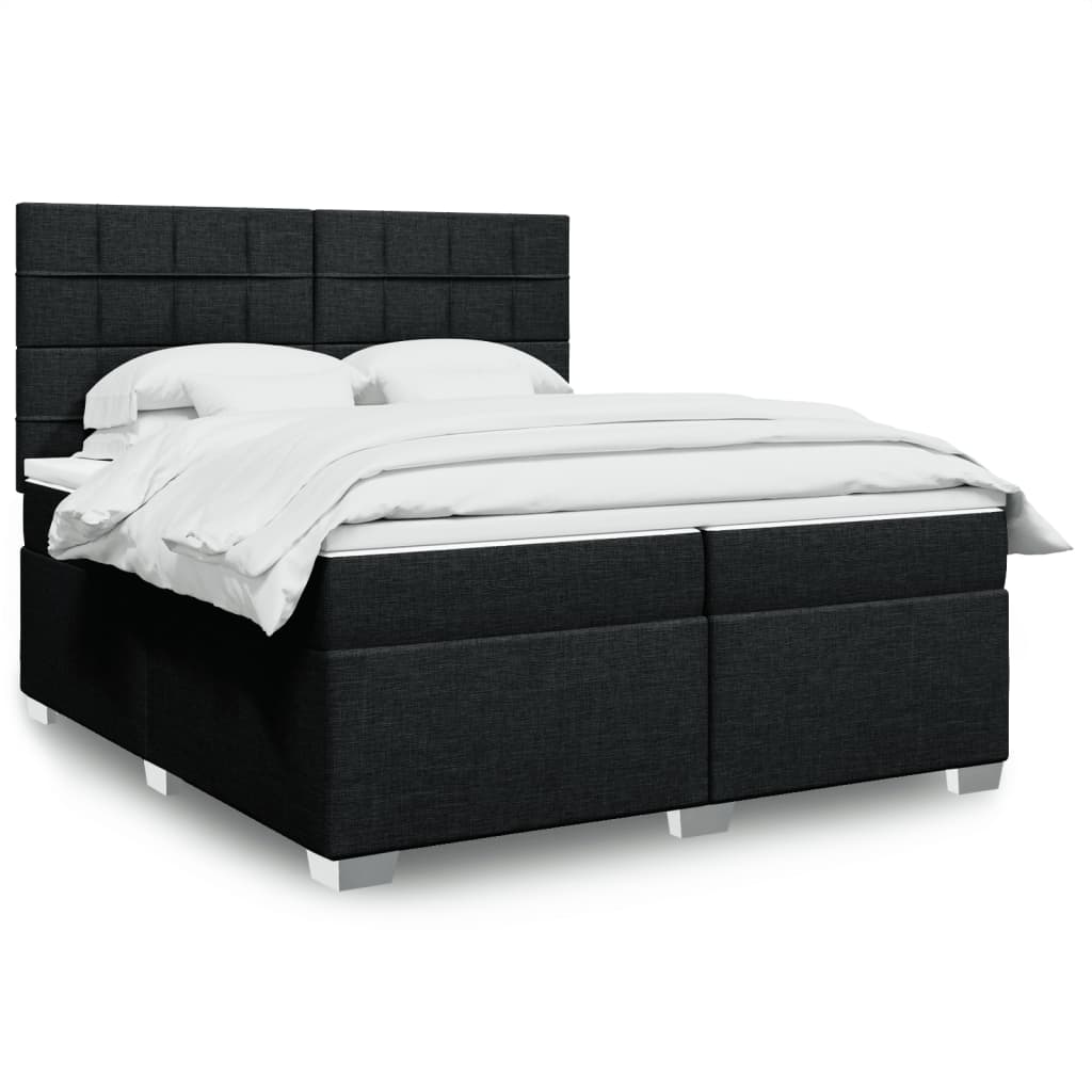 kontinentalseng med madras 200x200 cm stof sort