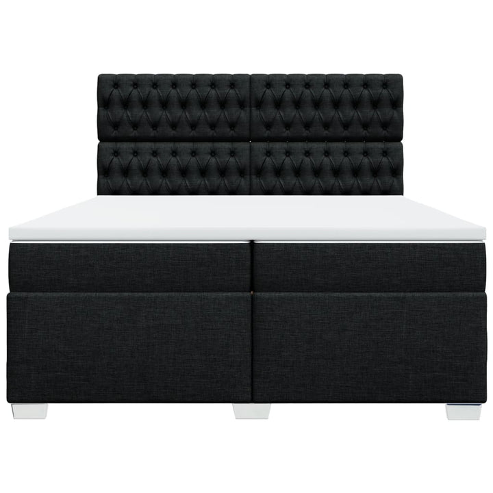 kontinentalseng med madras 200x200 cm stof sort