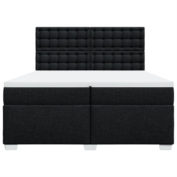 kontinentalseng med madras 200x200 cm stof sort