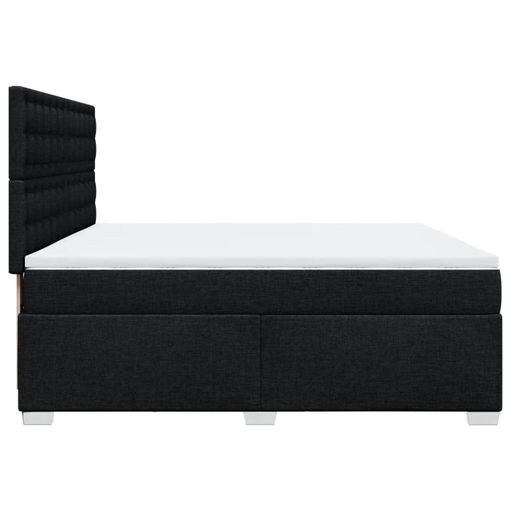 kontinentalseng med madras 200x200 cm stof sort