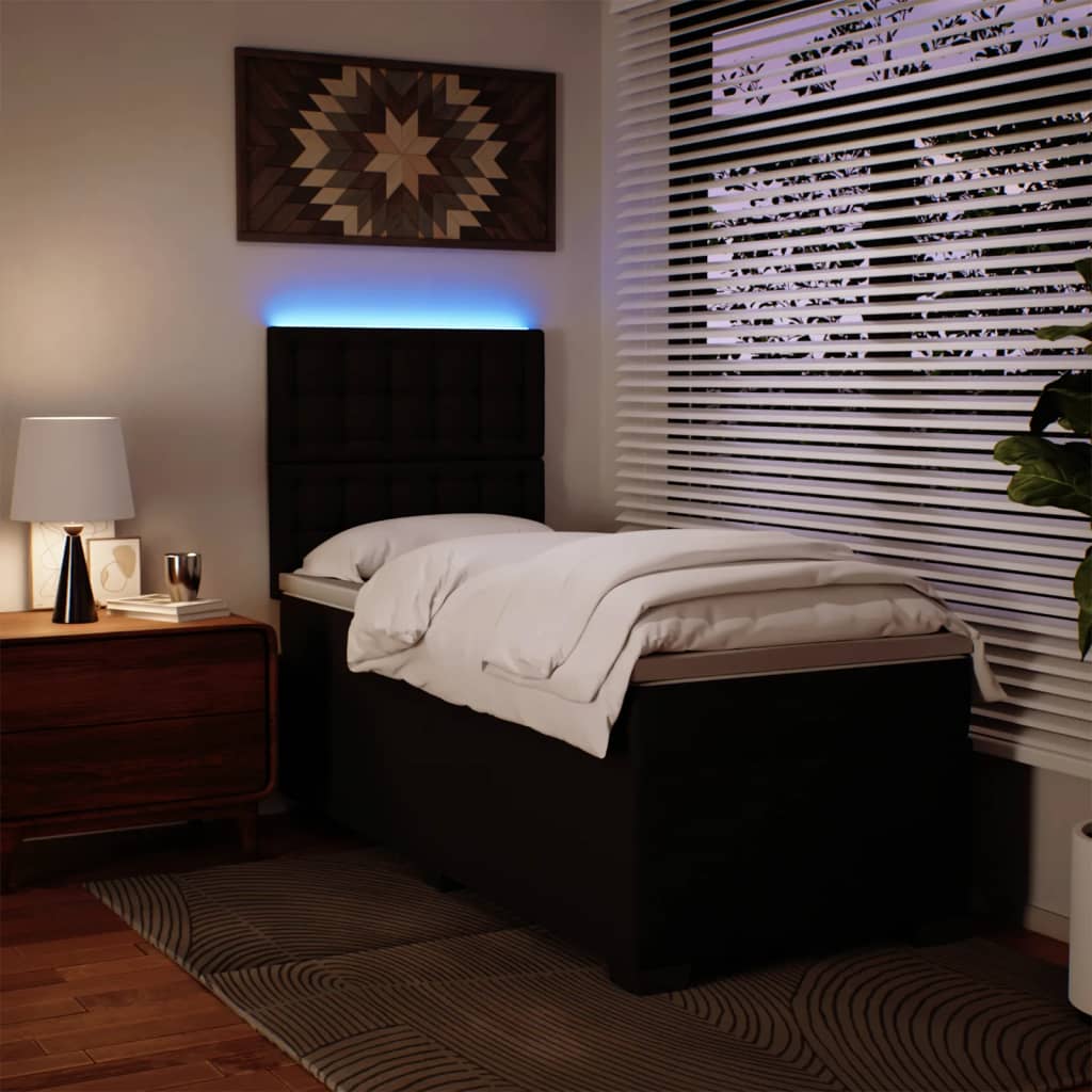 kontinentalseng med madras 80x200 cm kunstlæder sort