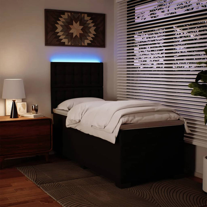 kontinentalseng med madras 80x200 cm kunstlæder sort