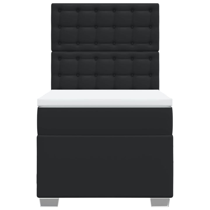 kontinentalseng med madras 80x200 cm kunstlæder sort