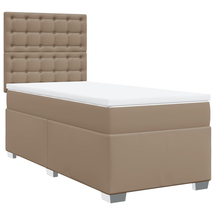 kontinentalseng 80x200 cm kunstlæder cappuccinofarvet