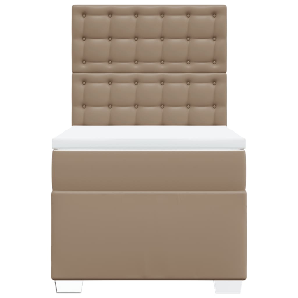 kontinentalseng 80x200 cm kunstlæder cappuccinofarvet