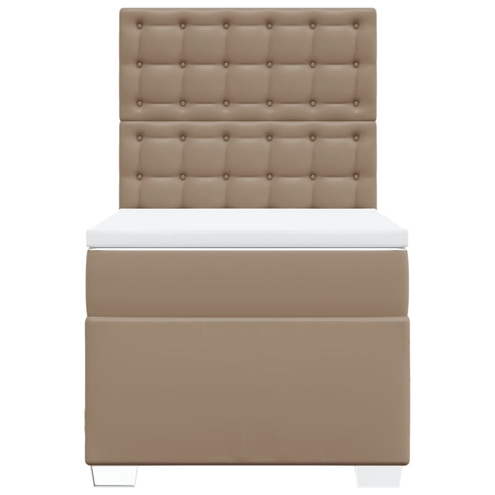 kontinentalseng 80x200 cm kunstlæder cappuccinofarvet