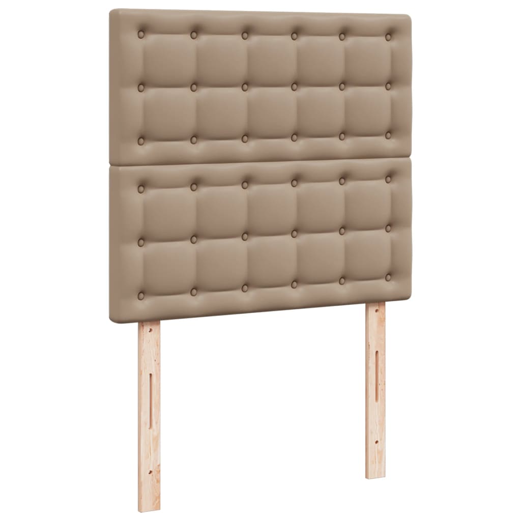 kontinentalseng 80x200 cm kunstlæder cappuccinofarvet