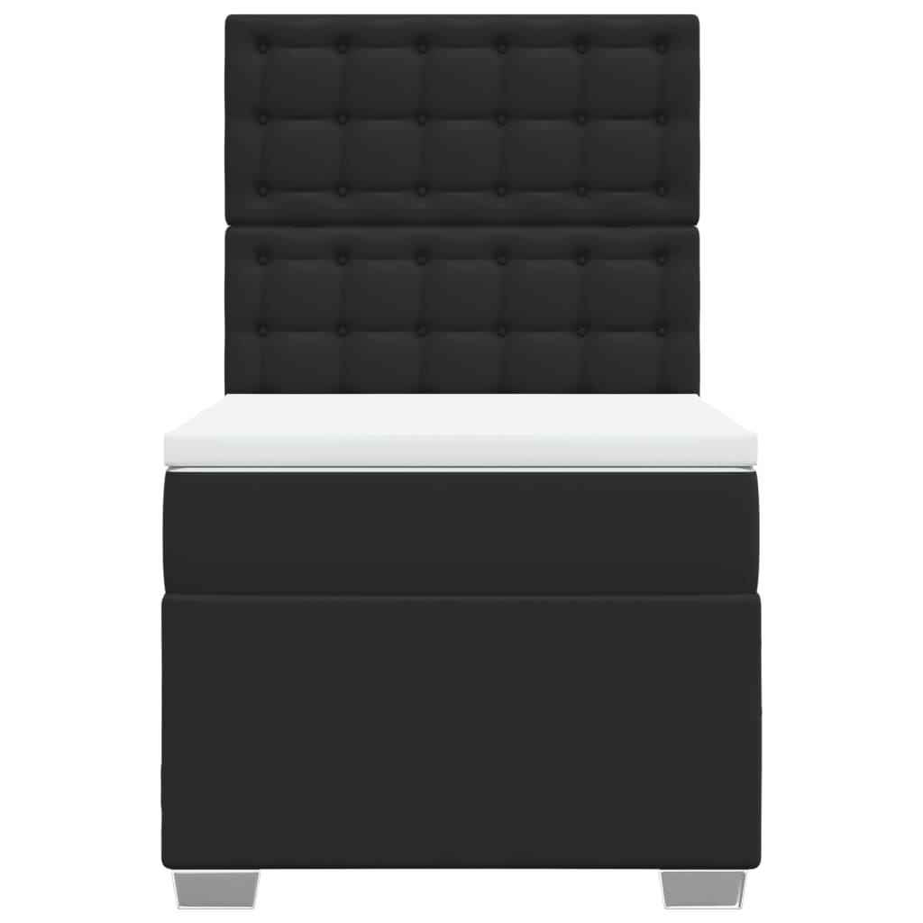 kontinentalseng med madras 90x190 cm kunstlæder sort