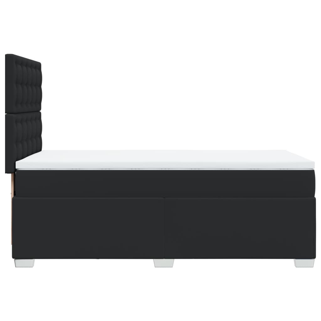 kontinentalseng med madras 90x190 cm kunstlæder sort