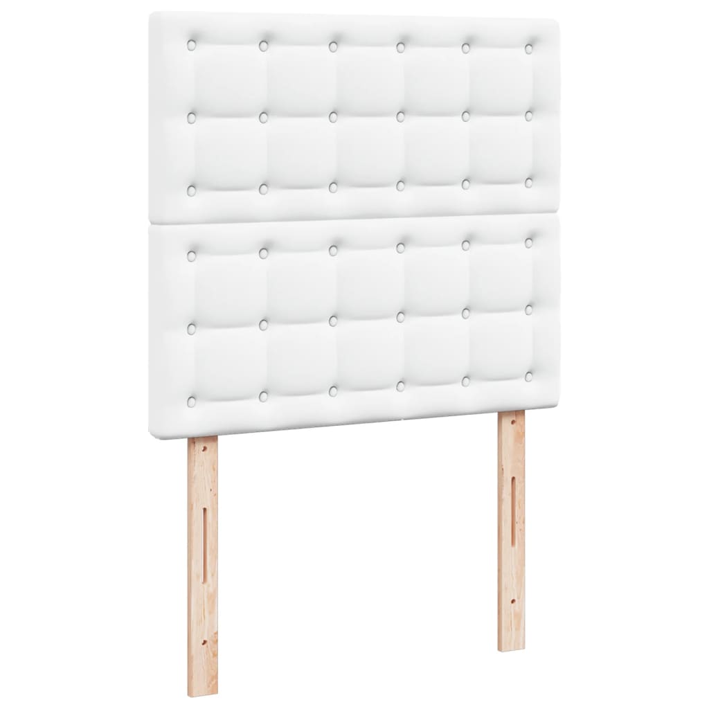 kontinentalseng med madras 90x200 cm kunstlæder hvid