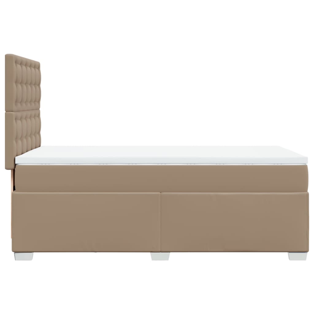 kontinentalseng 90x200 cm kunstlæder cappuccinofarvet