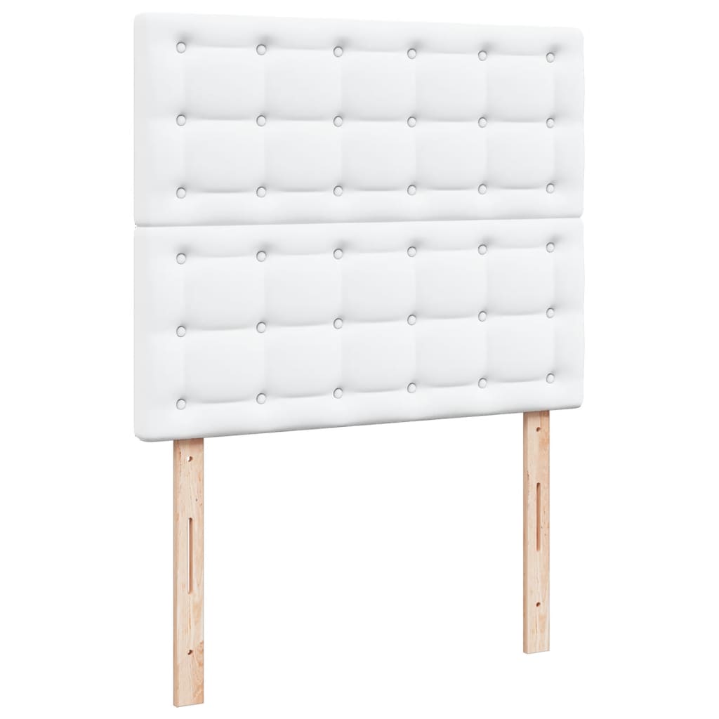 kontinentalseng med madras 120x190 cm kunstlæder hvid
